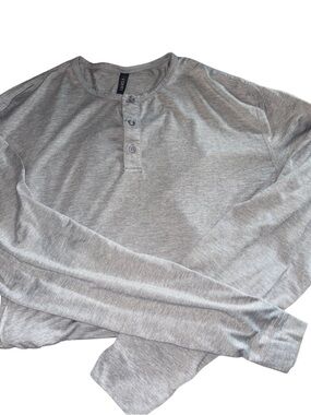 Vuori Light Gray Henley Long-Sleeve Shirt